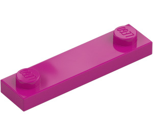 LEGO Magenta Platta 1 x 4 med Två Knoppar utan spår (92593)