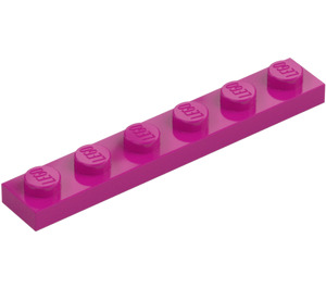 LEGO Magenta assiette 1 x 6 (3666)