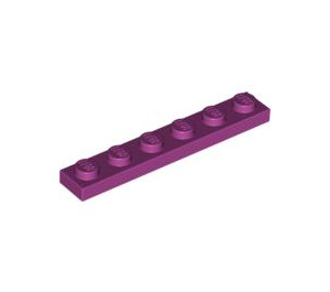 LEGO Magenta Plate 1 x 6 (3666)
