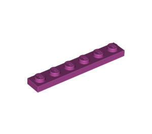 LEGO Magenta Plate 1 x 6 (3666)