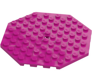 LEGO Magenta Plate 10 x 10 Octagonal with Hole (89523)