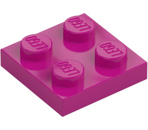 LEGO Magenta Plaat 2 x 2 (3022 / 94148)