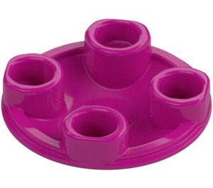 LEGO Magenta Plaat 2 x 2 Rond met Afgerond Onderkant (2654 / 28558)