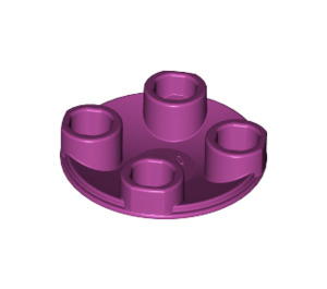 LEGO Magenta Plate 2 x 2 Round with Rounded Bottom (2654 / 28558)
