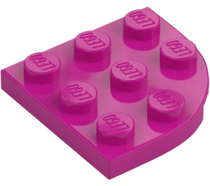 LEGO Magenta Plade 3 x 3 Rund Hjørne (30357)