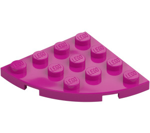 LEGO Magenta Plate 4 x 4 Rund Hjørne (30565)