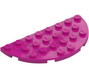 LEGO Magenta Platte 4 x 8 Rund Hälfte Kreis (22888)