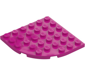 LEGO Magenta Piastra 6 x 6 Rotondo Angolo (6003)