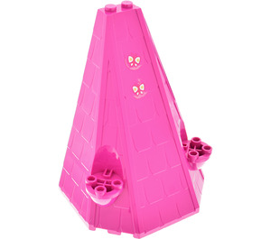 LEGO Magenta Roof 6 x 8 x 9 with Butterfies Sticker (10487)