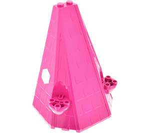 LEGO Magenta Roof 6 x 8 x 9 with Snowflakes Sticker (10487)