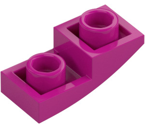 LEGO Magenta Sklon 1 x 2 Zakřivený Převrácený (24201)