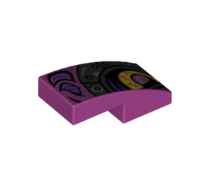LEGO Magenta Steigung 1 x 2 Gebogen mit Purple und Eye Links (11477 / 66052)