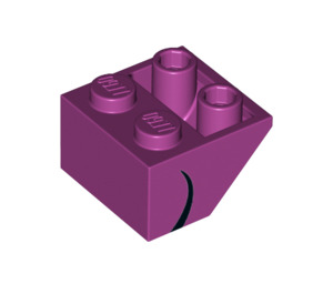 LEGO Magenta Schrägstein 2 x 2 (45°) Invers mit Dünn Smile (Rechts) mit flachem Abstandshalter darunter (3660 / 52091)