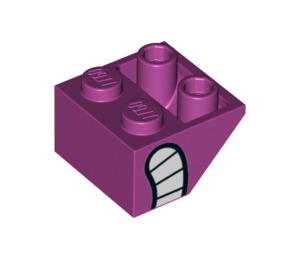 LEGO Magenta Slope 2 x 2 (45°) Inverted with Wide Grin (right) with Flat Spacer Underneath (3660 / 52092)