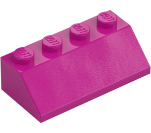 LEGO Magenta Schrägstein 2 x 4 (45°) mit rauer Oberfläche (3037)