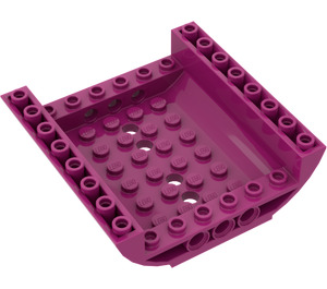 LEGO Magenta Skråning 8 x 8 x 2 buet Inverteret Dobbelt (54091)