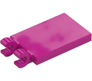 LEGO Magenta Fliese 2 x 3 mit Horizontal Clips (Dick geöffnete O-Clips) (30350 / 65886)