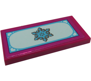 LEGO Magenta Tile 2 x 4 with Ice Crystal Sticker (87079)
