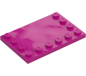 LEGO Magenta Fliese 4 x 6 mit Noppen auf 3 Edges (6180)