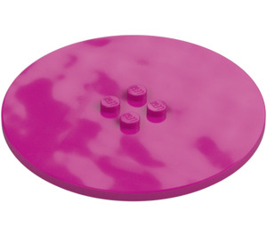 LEGO Magenta Tile 8 x 8 Round with 2 x 2 Center Studs (6177)