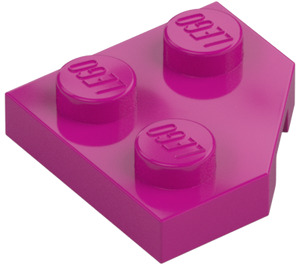 LEGO Magenta Klín Deska 2 x 2 Cut Roh (26601)