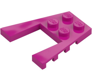 LEGO Magenta Pièce de monnaie assiette 4 x 4 avec 2 x 2 Coupé (41822 / 43719)