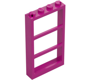 LEGO Magenta Venster 1 x 4 x 6 Kader met Drie Ruiten (46523 / 57894)