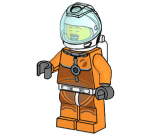 LEGO Muž Astronaut v oranžová Vesmír Oblek Minifigurka