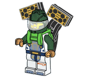 LEGO Male Astronaut avec Dark Green Casque et Solar Panels Figurine