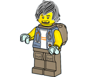 LEGO Männlich Explorer mit Rucksack Minifigur