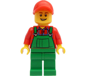 LEGO Hombre Granjero con Rojo Gorra con Agujero Minifigura