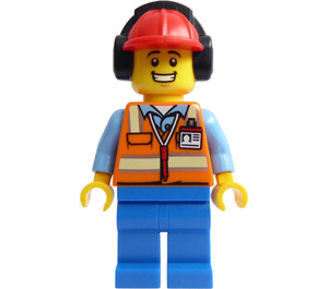 LEGO Male in Orange Work Vest Minifigure