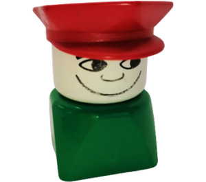LEGO Male on green base with Red Police Hat Duplo Figure