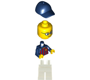 LEGO Male Soccer Fan - FC Barcelona (White Legs) Minifigure