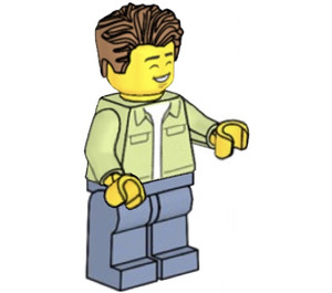 LEGO Männlich Visitor - Yellowish Grün Jacke Minifigur