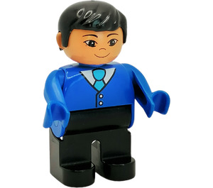 LEGO Mannelijk met Blauw Top en Tie en Asian Gezicht