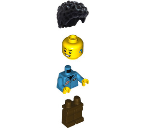 LEGO Male mit Dark Azure Jacket Minifigur