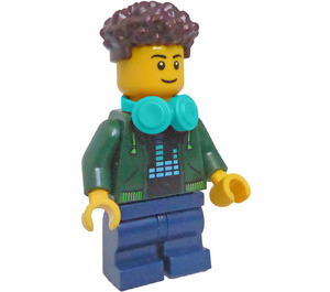 LEGO Male mit Dark Green Hoodie Minifigur