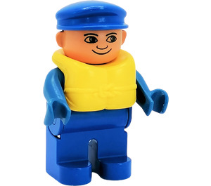 LEGO Uros jossa Pelastusliivi ja Sininen Lippalakki Duplo-hahmo