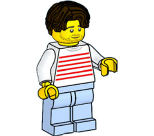 LEGO Male with Red Striped Top Minifigure