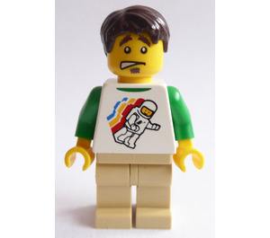 LEGO Male met Spaceman en Green Undershirt minifiguur