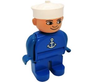 LEGO Male with White Anchor and Sailor Hat Duplo Figure