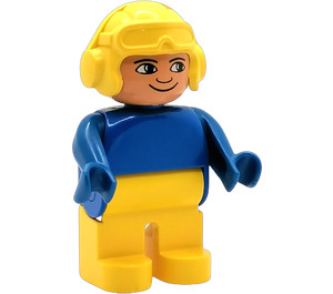 LEGO Male with Yellow Aviator Helmet Duplo Figure