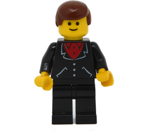 LEGO Man im Schwarz Suit mit rot Shirt Minifigur