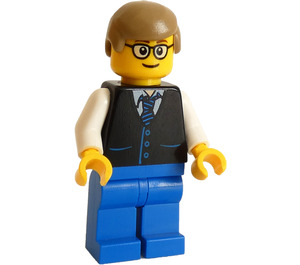 LEGO Człowiek W Czarny Waistcoat z Niebieski guziki Minifigurka