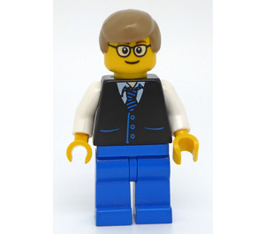 LEGO Man in Black Waistcoat with Blue Buttons Minifigure
