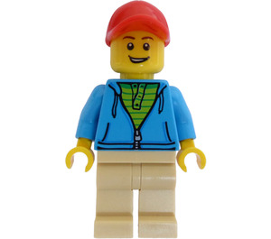 LEGO Man in Dark Azure Sweater minifiguur