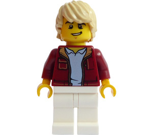LEGO Man in Dark Rood Jacket minifiguur