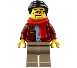 LEGO Man in Dark Red Jacket Minifigure