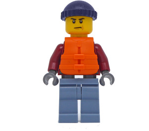 LEGO Man dans Dark rouge Sweatshirt Figurine